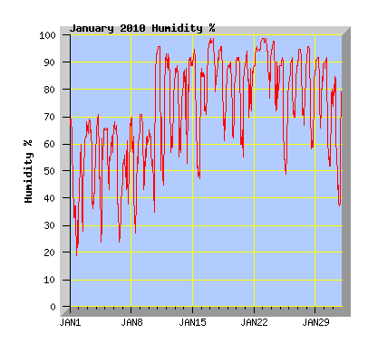 January 2010 Humidity Graph