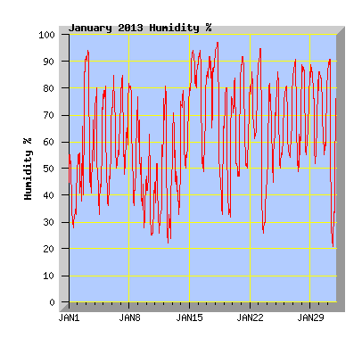January 2013 Humidity Graph