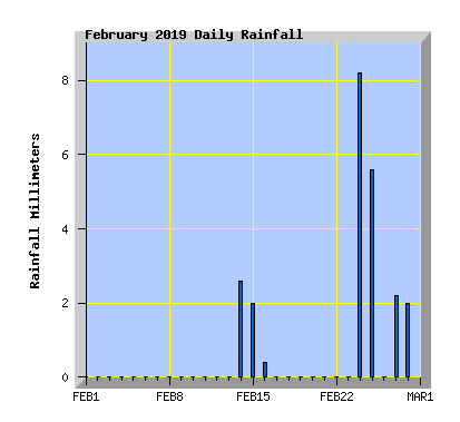 February 2019 Rainfall Graph